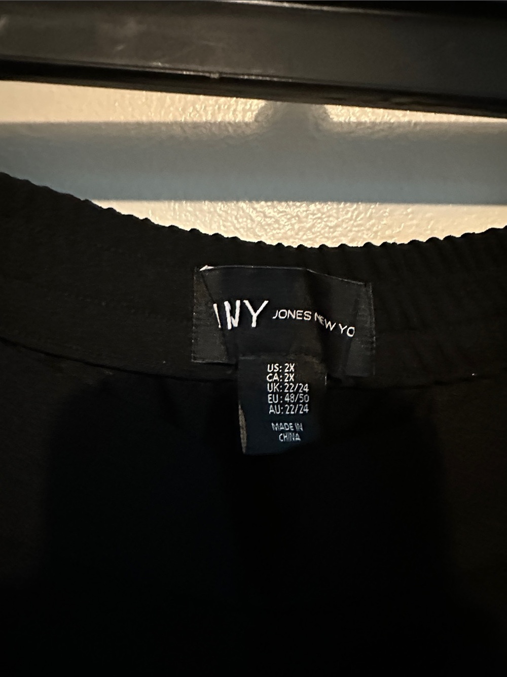 NY Collection Solid Black Straight-Leg Pants - Picture 2 of 6